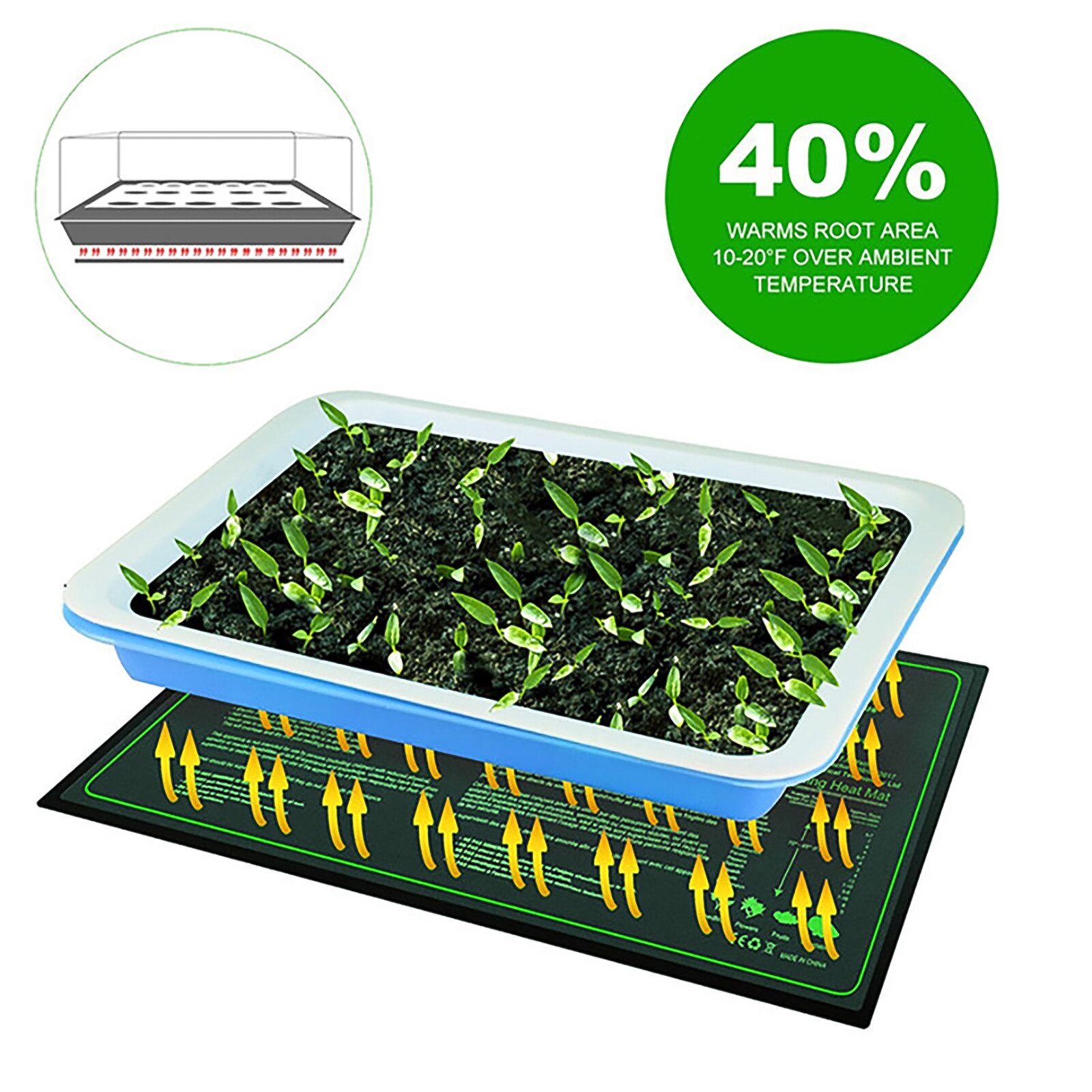 24x52cm Seedling Heat Mat Plant Seed Germination Warm Hydroponic Heating Pad 110V/220V Garden Supplies