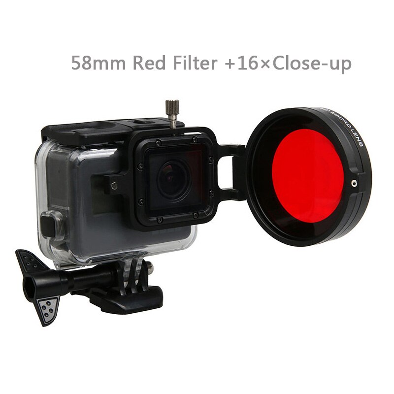 Tauchen Objektiv Filter Unterwasser Objektiv Filter verrotten Filter 16X nah dran hoch objektiv 16 Mal Makro Objektiv für GoPro Held 7 6 5 Aktion Kamera