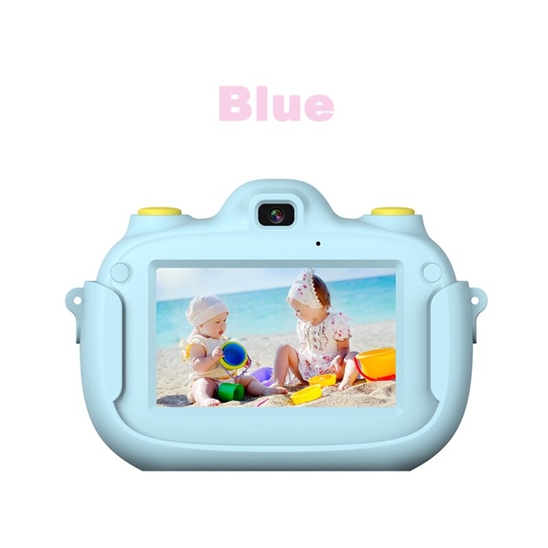 Digital Kids Camera 3Inch TouchScreen Dual Lens Cartoon Photography Birthday DQ: Blue