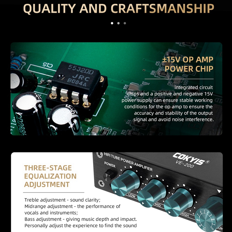 Przedwzmacniacz audio lampowy Hifi 6K4 Regulacja bufora lampowego przedwzmacniacza audio Lampowy przedwzmacniacz audio Odbiornik stereo Wtyczka amerykańska