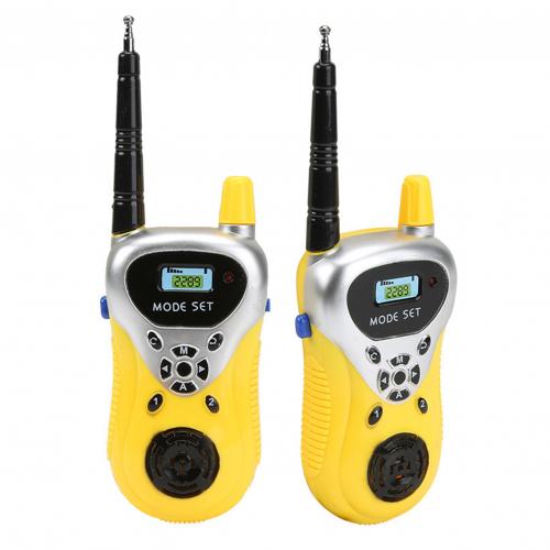 2 Stks/set Kinderen Handvat Walkie Talkie Remote Draadloze Oproep Ouder-kind Interactieve Puzzel Speelgoed: YELLOW