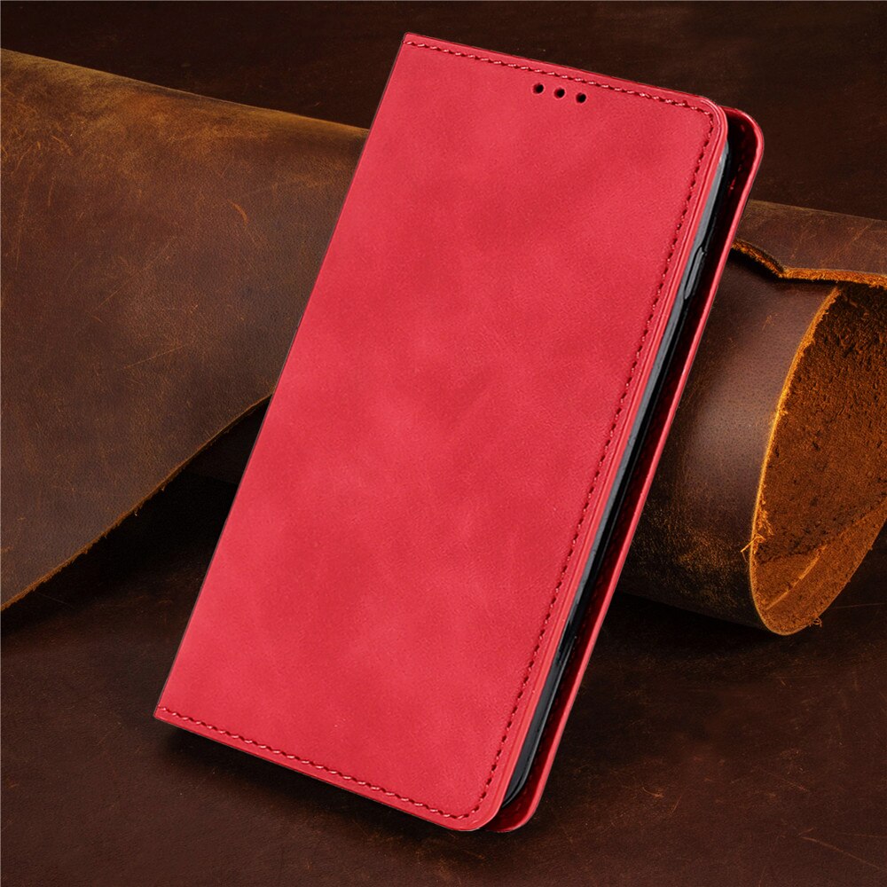 Para huawei honor 9 lite caso capa de couro magnético flip carteira caso do telefone para coque huawei honor 9 lite LLD-L31 9 lite casos: Red