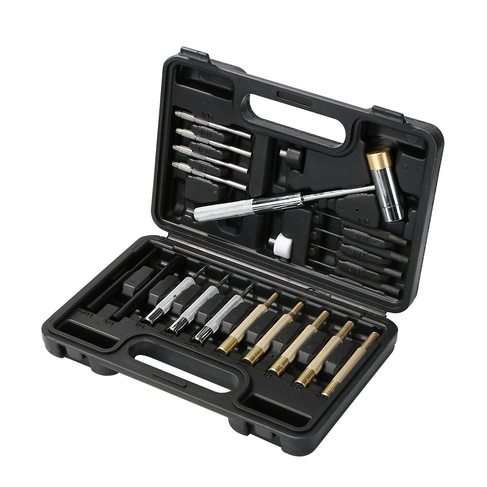 21 Stks/set Ponsen Tool Kit Diy Lederen Carving Ambachtelijke Gereedschappen Ronde Mechanische Punch Set Stalen Pin Hamer Stoten Met Messing