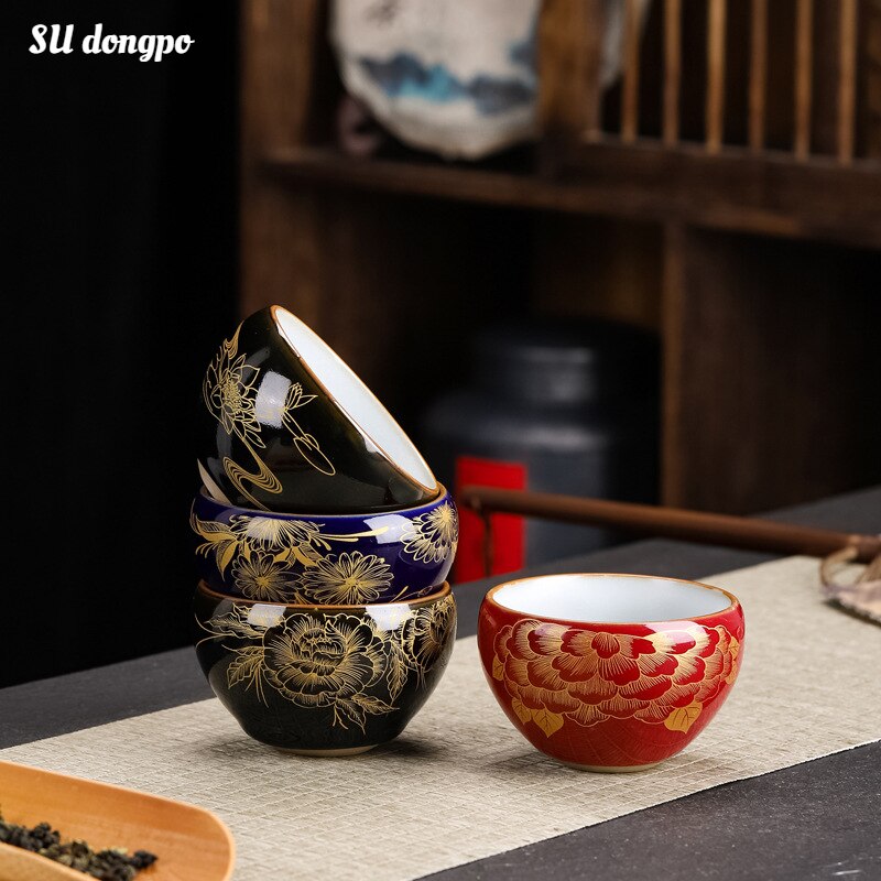 Ru Kiln Porselein Theekopjes Chinese Keramiek Kopjes Thee Kommen Kung Fu Thee Set Master Cup 150Ml Exquisite Cup Thuis oven Theekop