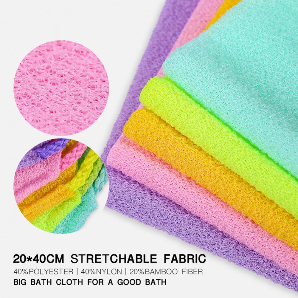 Rekbaar Body Exfoliërende Hals Terug Scrubber Douche Bad Doek Tool Washandje Polyester Bamboe Wassen Rug En Nek Product