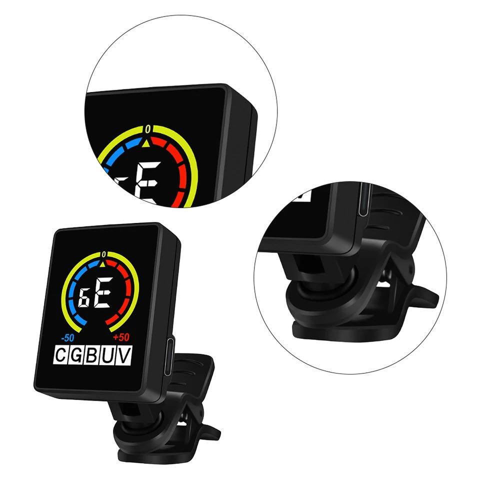 Acessórios afinador de guitarra micro cabeçote carregamento usb afinador para guitarra elétrica acústica baixo bandolim banjo ukulele: Default Title