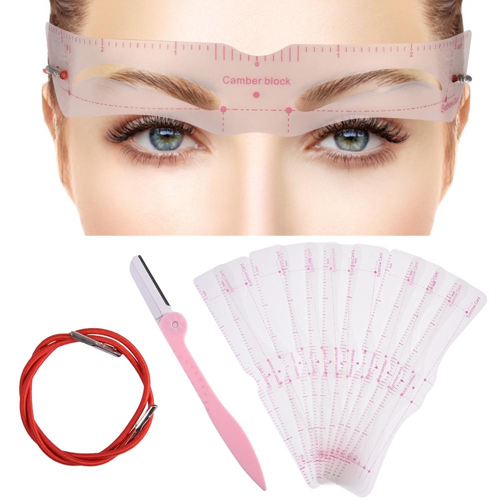 12Pcs Stencils Eyebrow Shaper Kit Reusable Eyebrow Stencil Eye Brow DIY Drawing Guide Styling Shaping Grooming Template Card