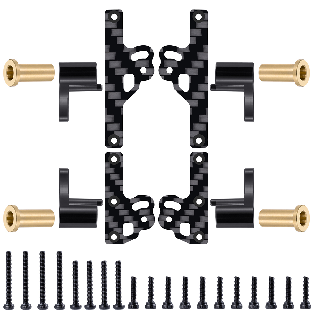 AXSPEED-hoja flexible de aluminio y fibra de carbono para suspensión, extensión de viaje, soporte de amortiguador para actualizaciones Axial SCX24 1/24