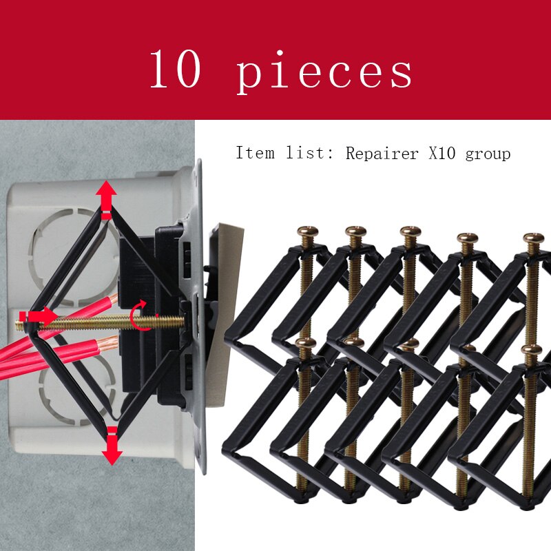 Bcsongben Wall 86 * 86mm Back Box Cassette Repairer Support Repairer Support Rod Electrician Accessories: 10 pc