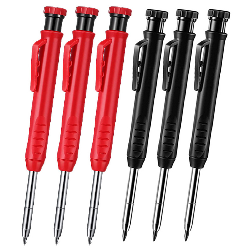 Solid Carpenter Pencil Set Woodworking Tools Mechanical Pencil Set Construction Carpenter Marker Multi-box Refill Leads Scriber: army green