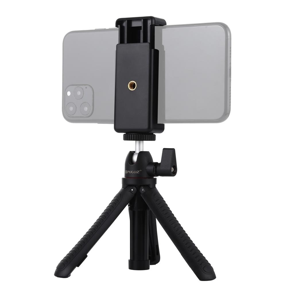 Puluz Selfie Sticks Stand Statief + Telefoon Klem Met Statief Adopter & Lange Schroef Mini Houder Voor Telefoon/gopro