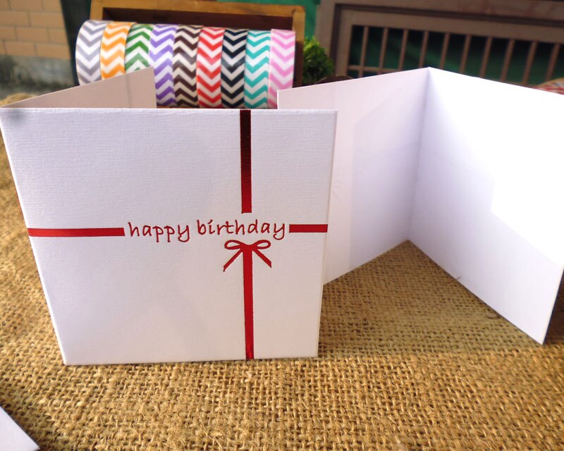 5sets Gold Red Embossed Handmade Happy birthday Folding Cards, Message Cards with Paper Envelopes Invitations Greeting Cards: Red