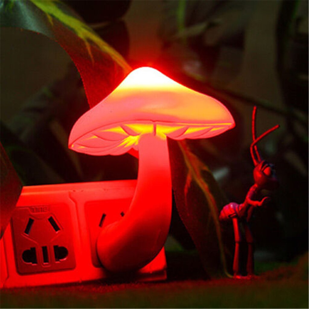 Coloré capteur LED veilleuse économie d'énergie champignon LED veilleuse capteur contrôle lampe chevet mur 2.26