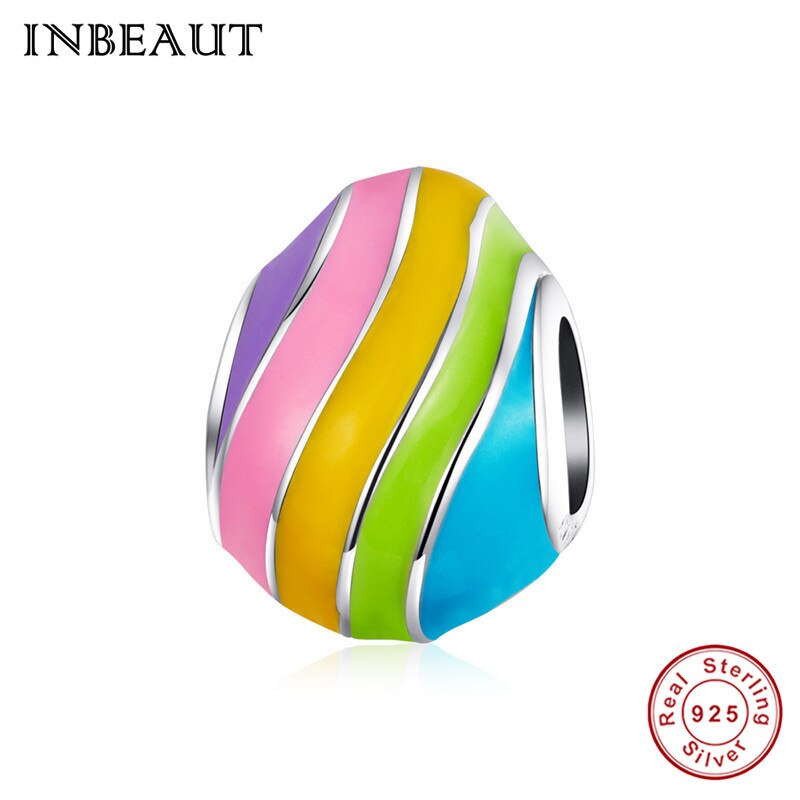 INBEAUT Nuovo Uovo di Pasqua Coniglio Serie 925 sterling perline d'argento in forma Originale di Marca Del Braccialetto accessori di fascino Glamour Gioielli