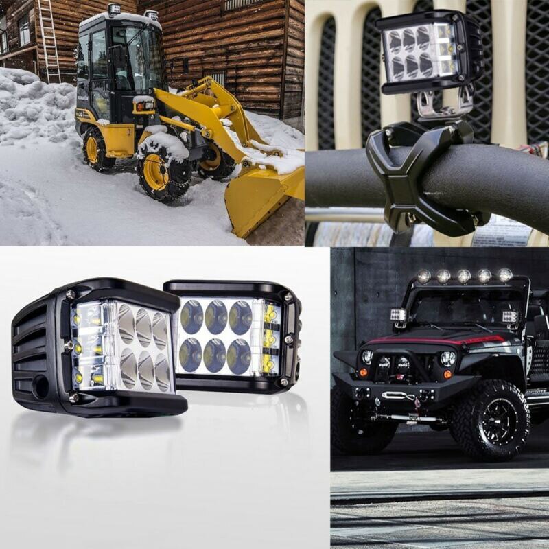 Auto Vrachtwagen 45W Werk Lichtbalk Koplamp Flash Lamp 12V 24V Led Verlichting Wit Amber Rijden lamp IP67 6000LM Spuiten Auto Licht