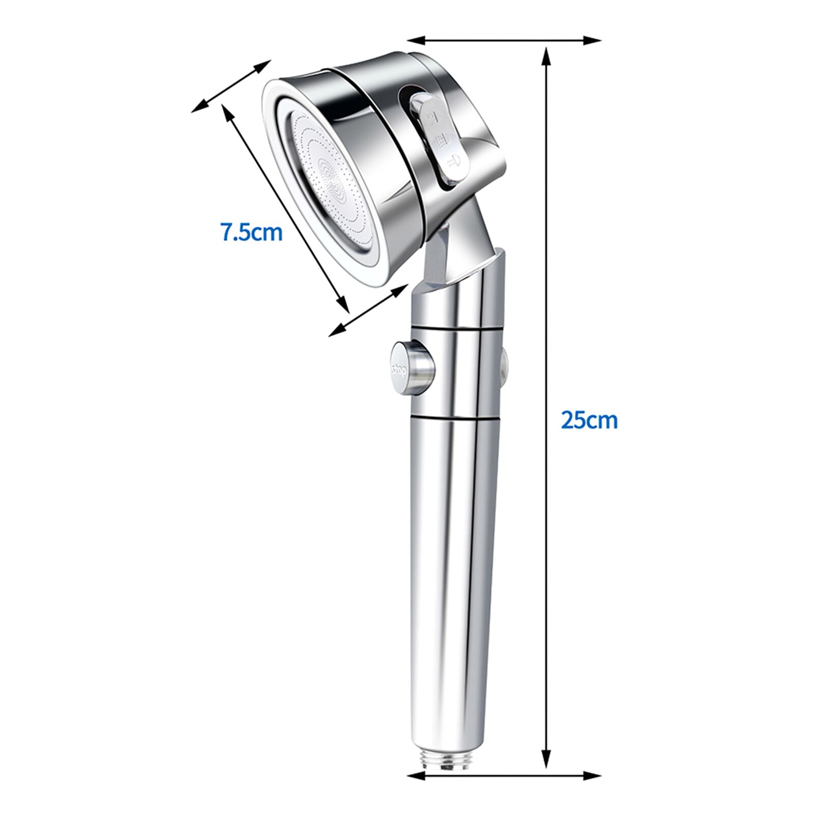Bathroom Shower Head with High Pressure Water Saving Adjustable Showerhead with ON/Off Pause Switch and 3-Settings Control Flow
