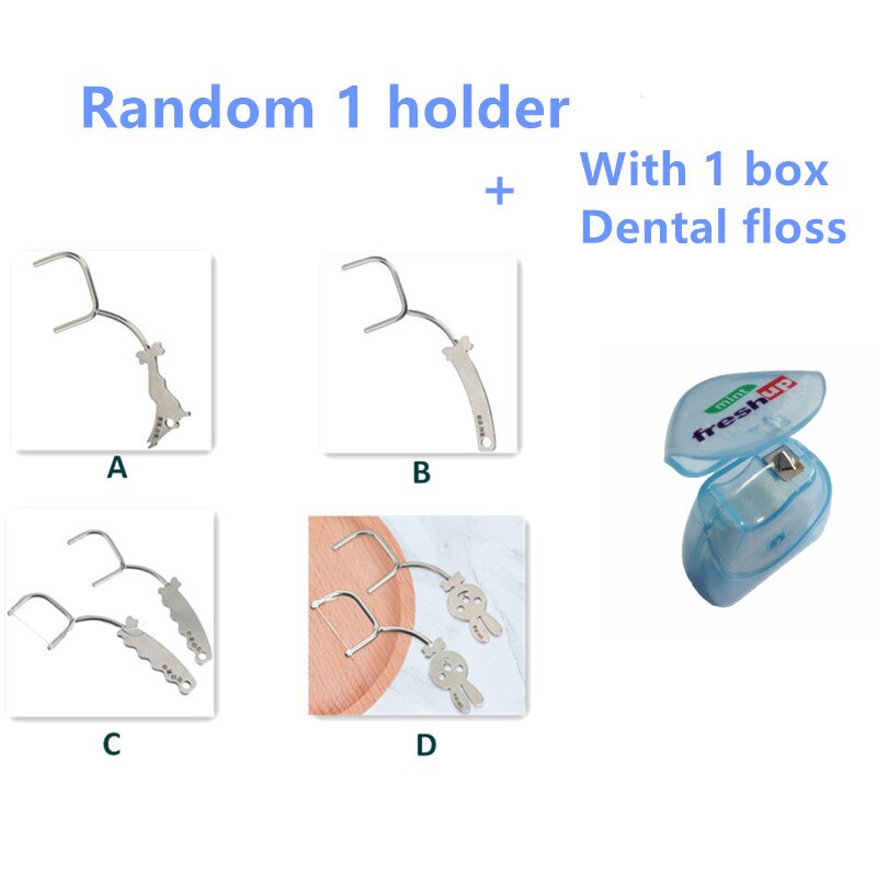 Stainless Steel Toothpick Dental Floss Reusable For Flossing Holder