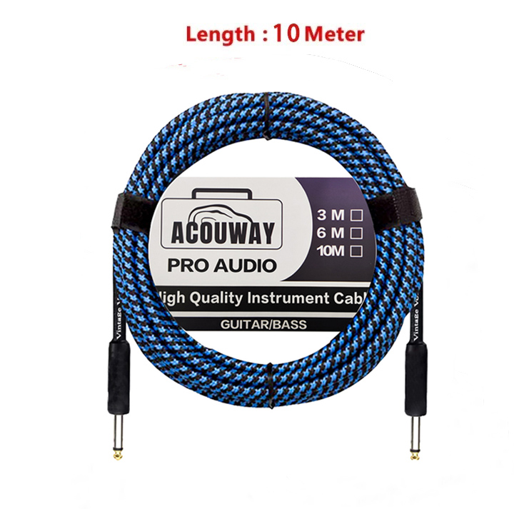 Cable de guitarra Cable Jack línea bajo caja eléctrica Cable de Audio línea de reducción de ruido Cable blindado 3/6/10 metros: Verde claro