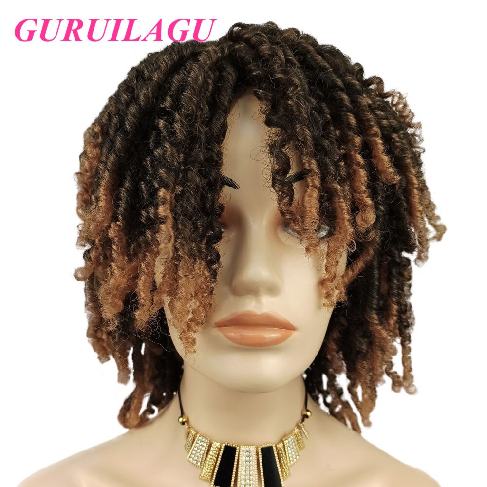 Guruilagu Dreadlock Haar Pruik Synthetische Pruiken Voor Zwarte Vrouwen Hoge Temperatuur Fiber Afrikaanse Gevlochten Pruiken Zwarte Blonde Pruiken Vrouwen