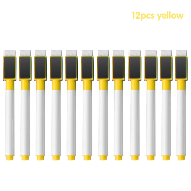 10/12 Pcs Erasable Whiteboard Pens Set - Magnetic, Easy to Wipe, Scratch-Free Markers with Color Random - Office Supplies: Pink