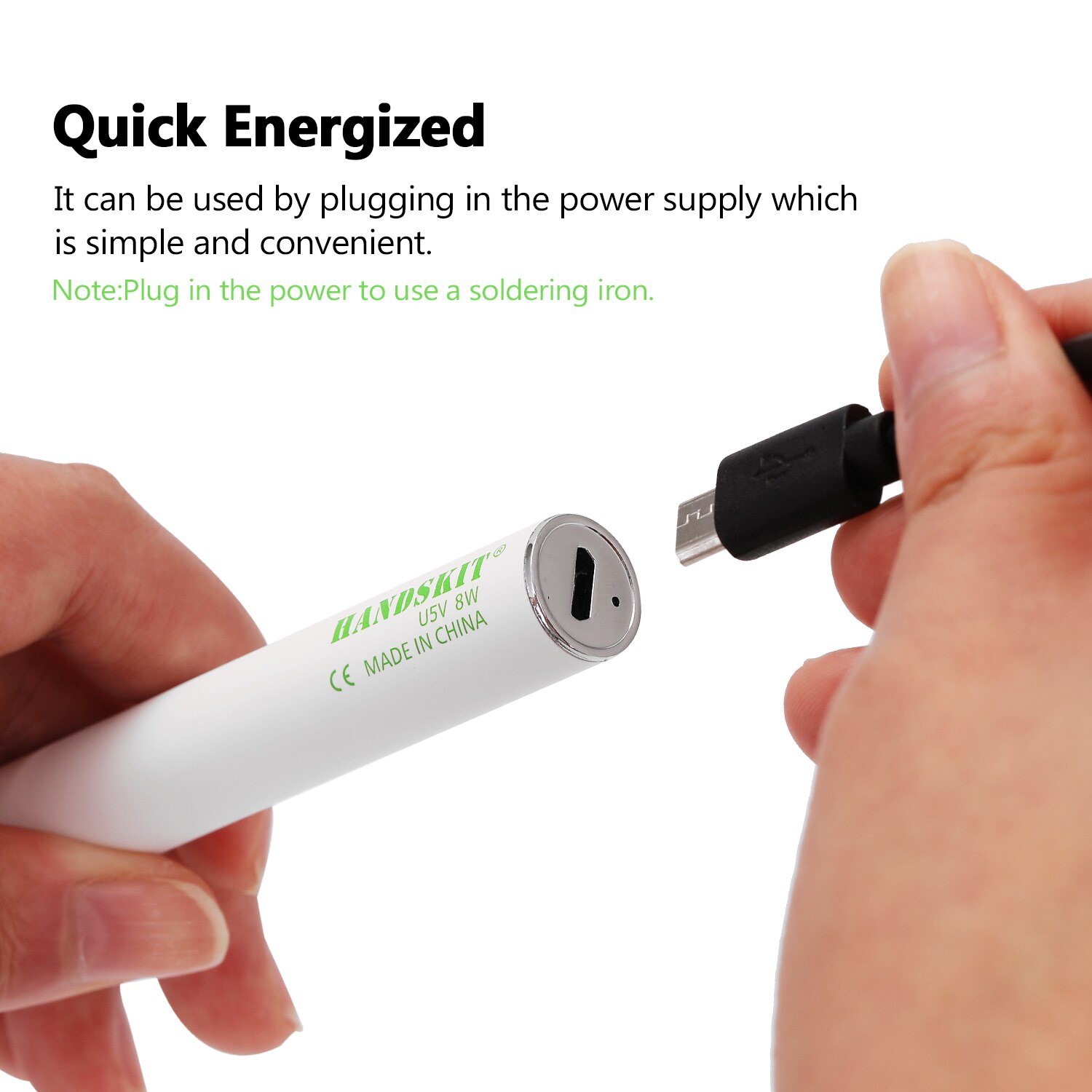 HANDSKIT USB Charging Soldering Iron 5V 8W Electric Tools Adjustable Temperature Soldering Iron Kit with Stand Repair tools