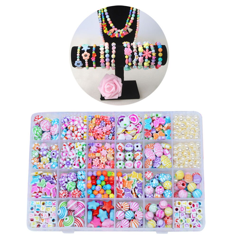 2 kasser perlesæt sjove diy perler uddannelsesperler legetøj piger håndlavede perler til armbånd halskæder smykker