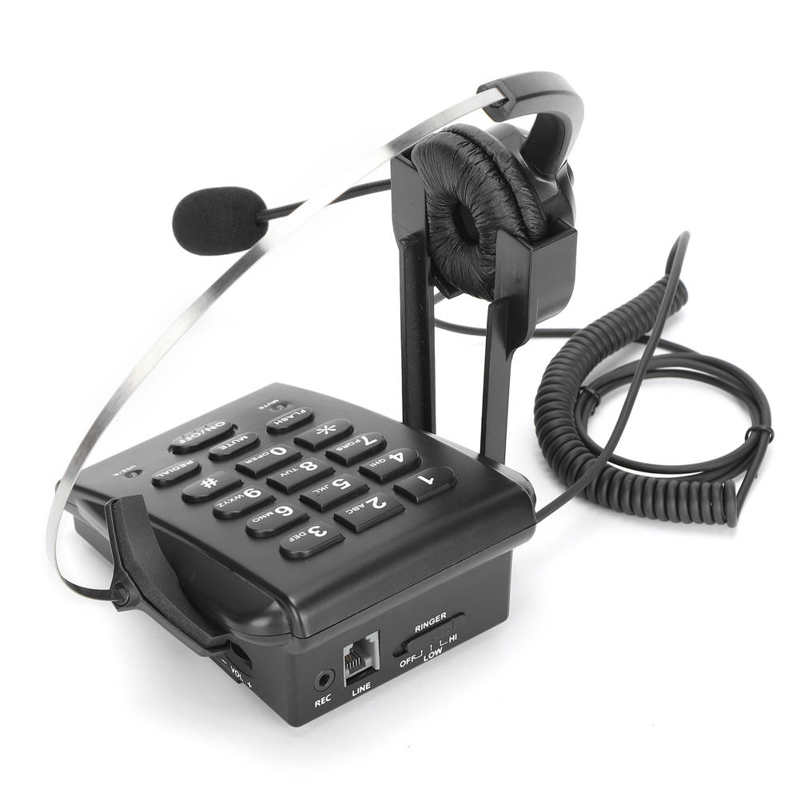 Corded Telephone with Headset Call Center Telephone with Omnidirectional Microphone Headset for Home Office Call Center Phone