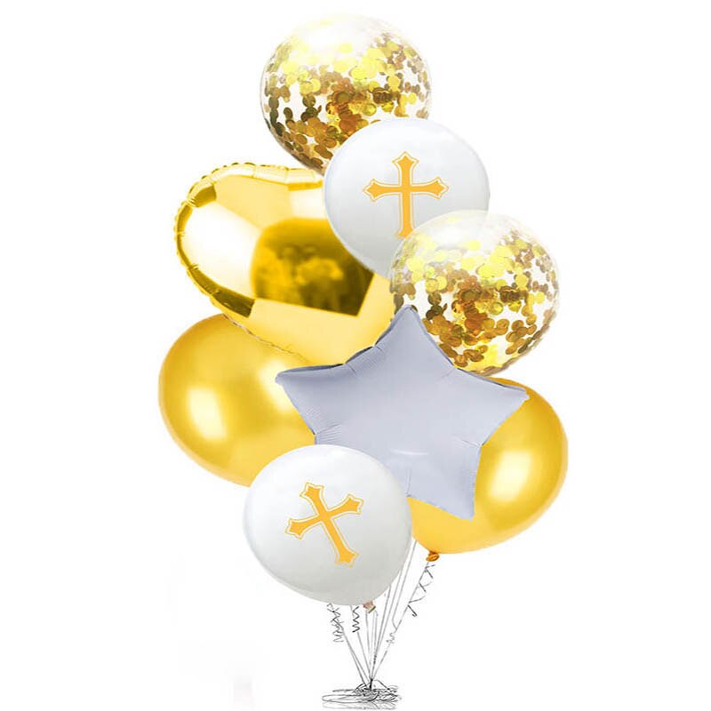 Ballon Pasen Bless Cross Pasen Ballonnen Party Pasen Decoratie Ballon Doop Gevorkte Heilige Communie Gunsten Christen Deco XN