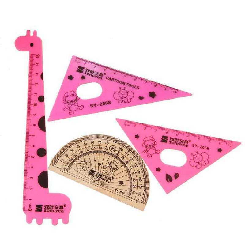 ! Juego de reglas Kawaii, suministros escolares, material escolar, papelería, dibujos animados creativos, forma de estudiantes