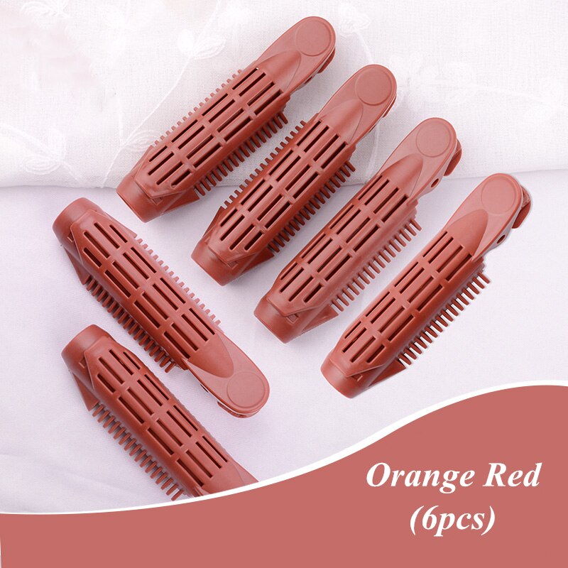 Ensemble de pinces de coiffure coréennes, en résine, pour cheveux naturels duveteux, à racines, accessoires de coiffure, 3/6 pièces, G0710: Orange Red 6pcs