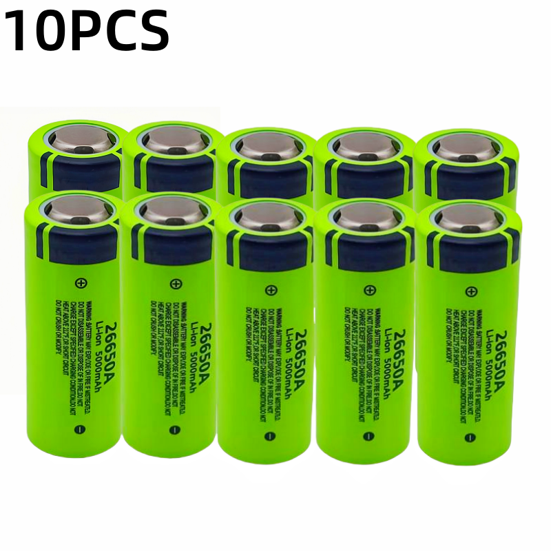 100% novo, original, de alta qualidade, verdadeira capacidade 26650A 5000mAh 3.7V bateria recarregável de íon de lítio 26650 lanterna: Prateado