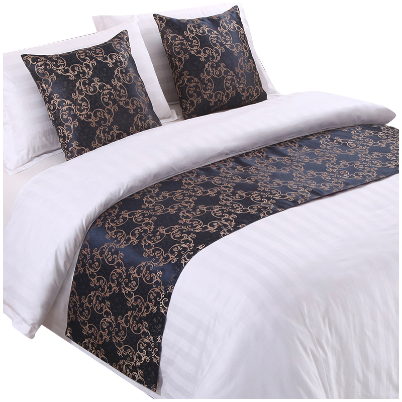 Cilected-colcha de cama de doble capa de lujo, decoración Floral para el hogar, Protector de toalla, cubierta de cama, decoración: 50X180CM