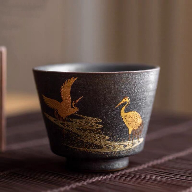 Keramisk gaiwan kontor tekop håndlavet kung fu terrin kinesisk te skål med låg og underkop vand krus te sæt drinkware: Jeg