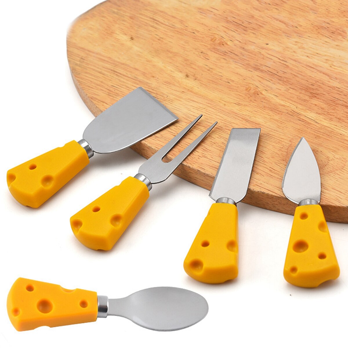 6Style Cheese Knife Set Steel Stainless Cheese Cutleries Super Cute Cheese Knife and Fork Cake Slicer Dessert Fork Kitchen Tools