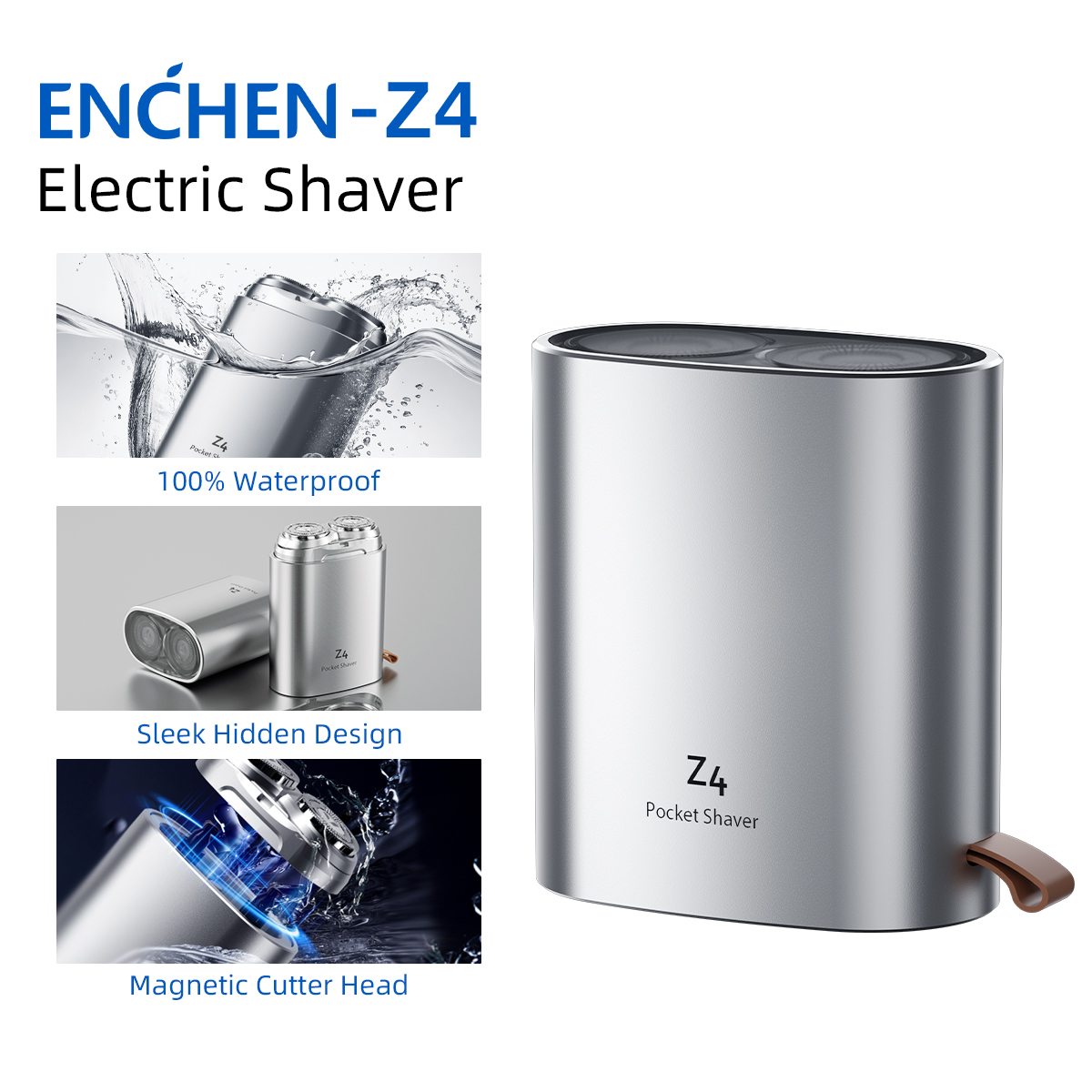 ENCHEN Elektrisch scheerapparaat Scheerapparaat Mini Baardtrimmer Professionele haarscheermachine voor mannen Oplaadbare draagbare zakscheerapparaat 2D Drijvend Waterdicht Beste scheerapparaat - K8 Z4