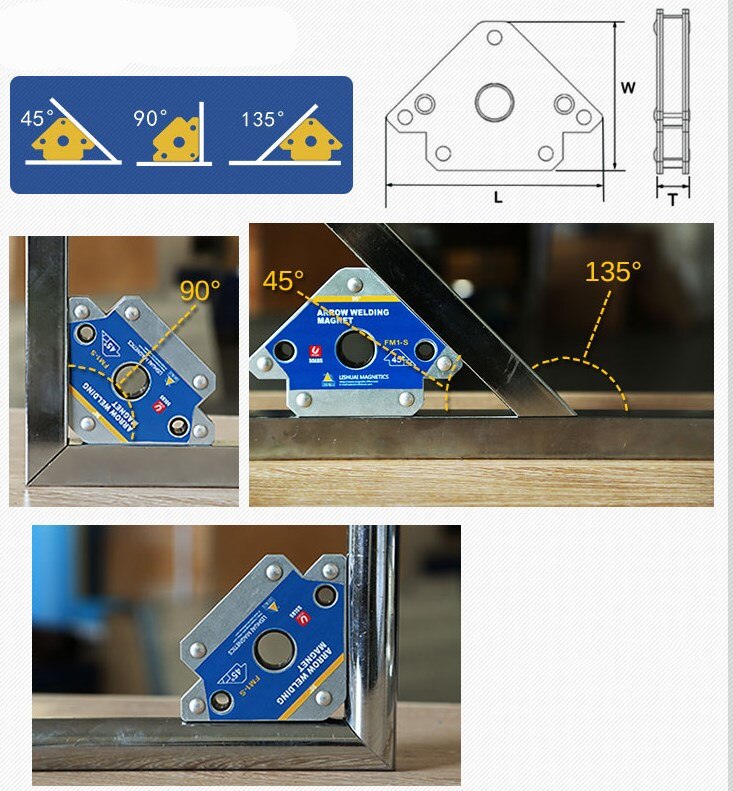 4PC welding fixture, fixed at a 90 degree right angle, used for iron welding body positioning, electromagnetic welding positione