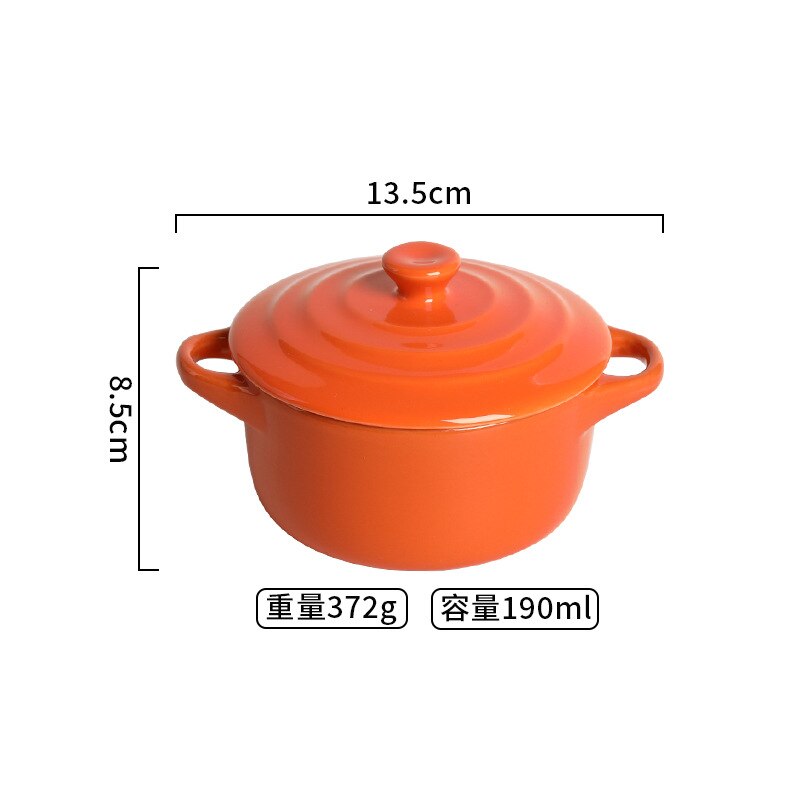 Waterproof Stew Pot Ceramic Soup Pot with Lid Binaural Stew Pot Household Children's Bird's Nest Steamed Egg Special Stew Bowl: Orange