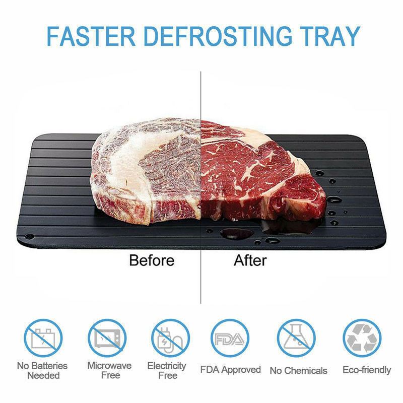 Newest Fast Defrosting Tray Kitchen Tool Clean Practical Thaw Rectangle Frozen Food Meat Fruit Quick Defrost Plate Board Pad