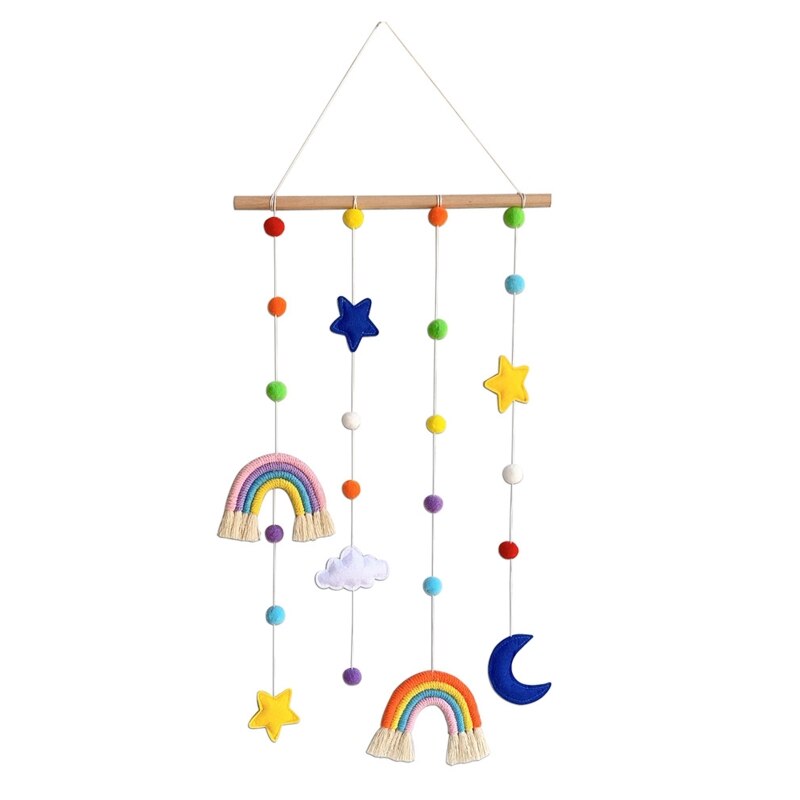 Supporto per Schermo per foto arcobaleno con pompon clip per fiocchi per capelli per ragazze appendiabiti appendiabiti da parete decorazione per Organizer: 2SS902210-1