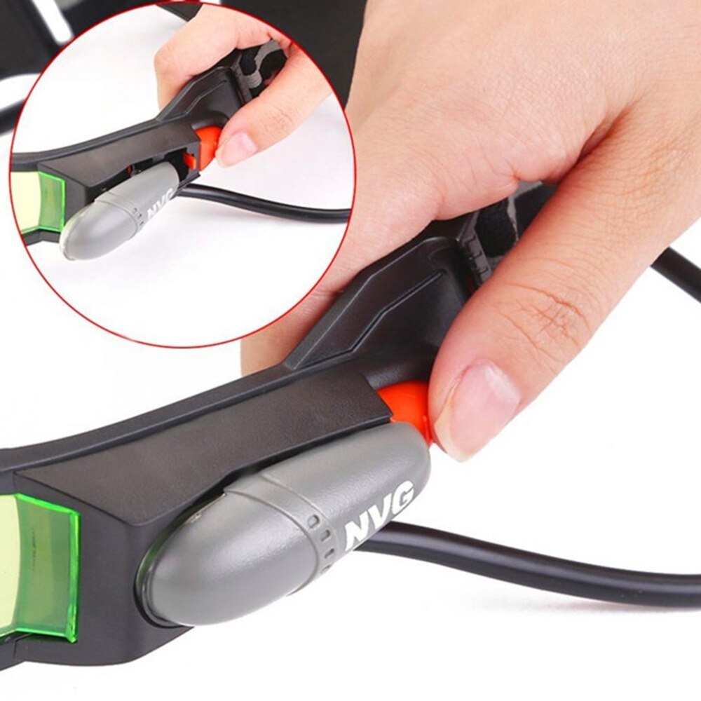 Adjustable Windproof Elastic Band Night Vision Goggles Glass Children Protection Glasses Green Lens Eye Shield with LED
