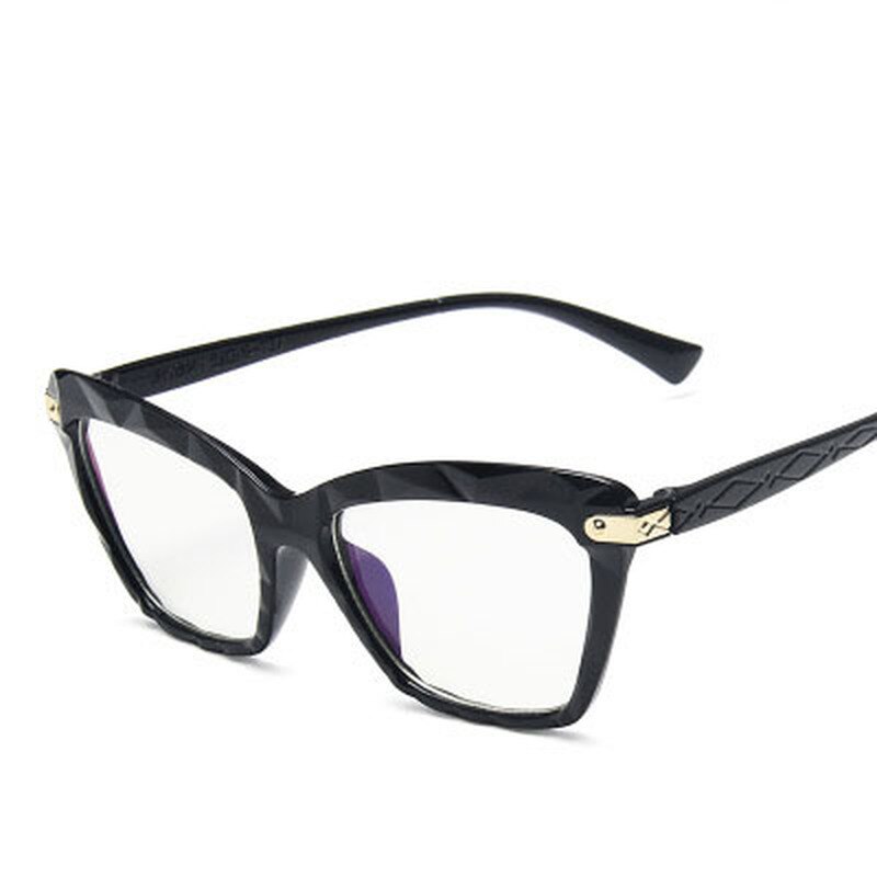 Square Glasses Frames Women Trending Styles Crystal Facets Optical Computer Glasses Anti Blue Light Glasses: A