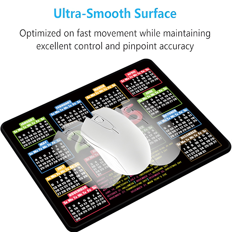 Portable Calendar Mouse Pad Non-Slip Rubber Computers Laptop Mouse Pads Small Office Mousepad Durable Year