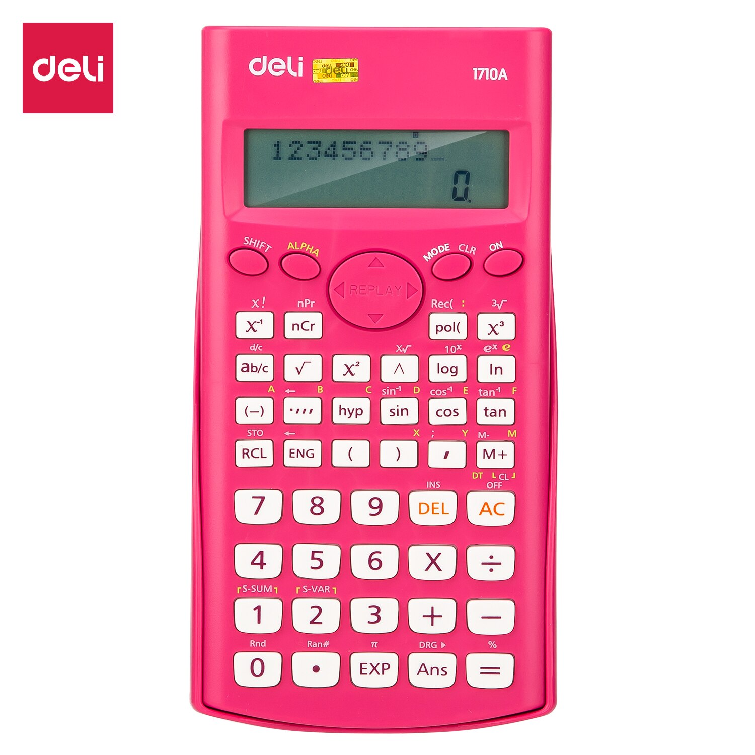 Deli Multi-functional Scientific Calculator Computing Tools for School Office Use Supplies Students Stationery: RED