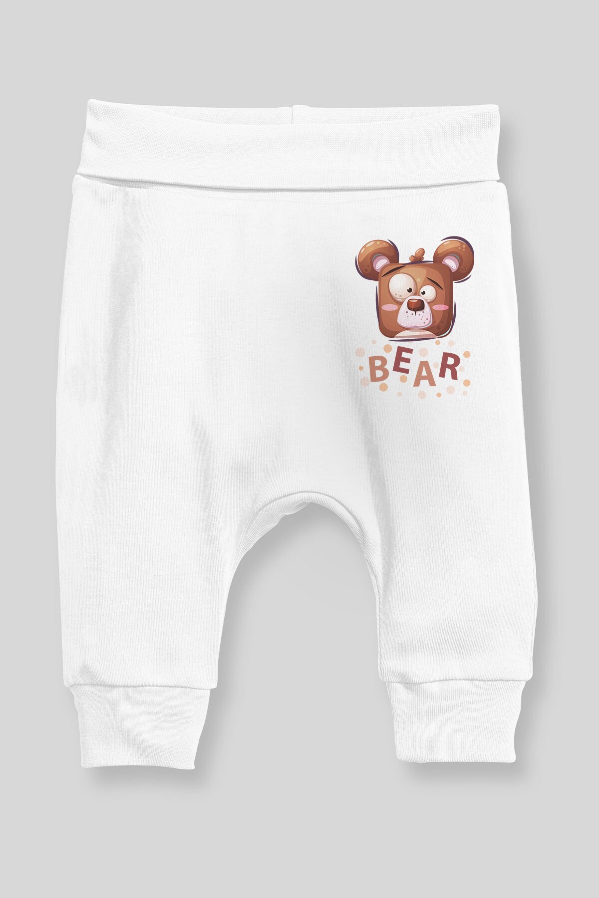 Angemiel Baby Şaşkın Bear Baby Boy Harem Pants Pantalon White