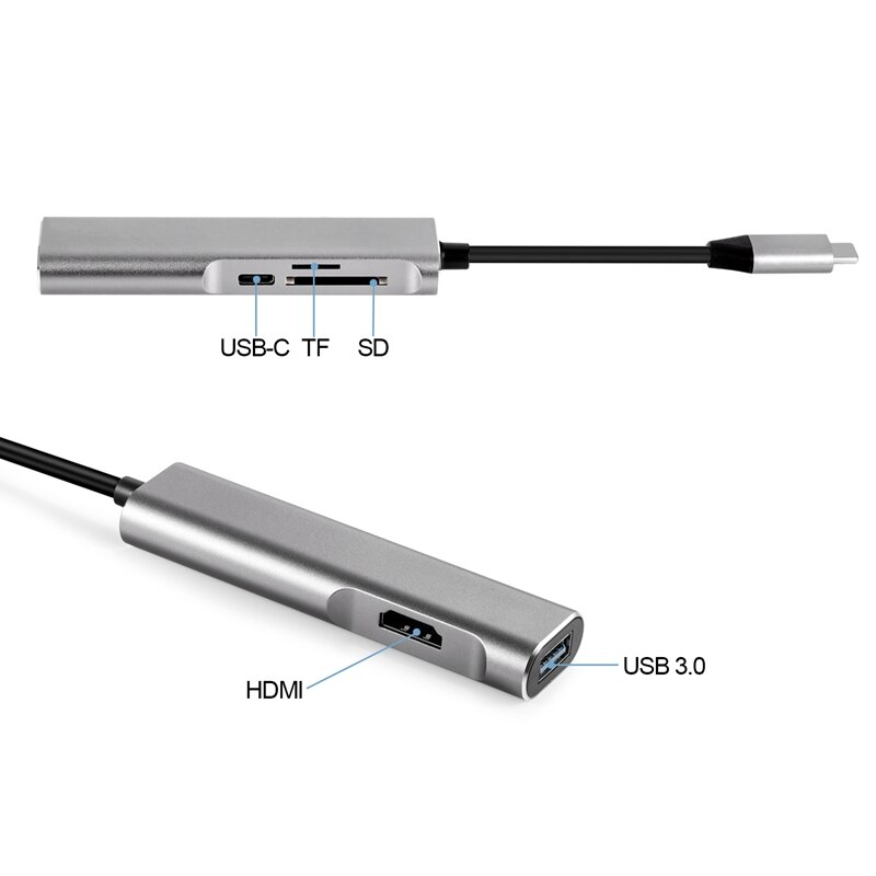 5 En 1 USB C HUB tipo-c a HDMI + PD + lector de tarjetas + USB3.0 estación de acoplamiento USB C HDMI 3,1 para Samsung Galaxy S10/S9