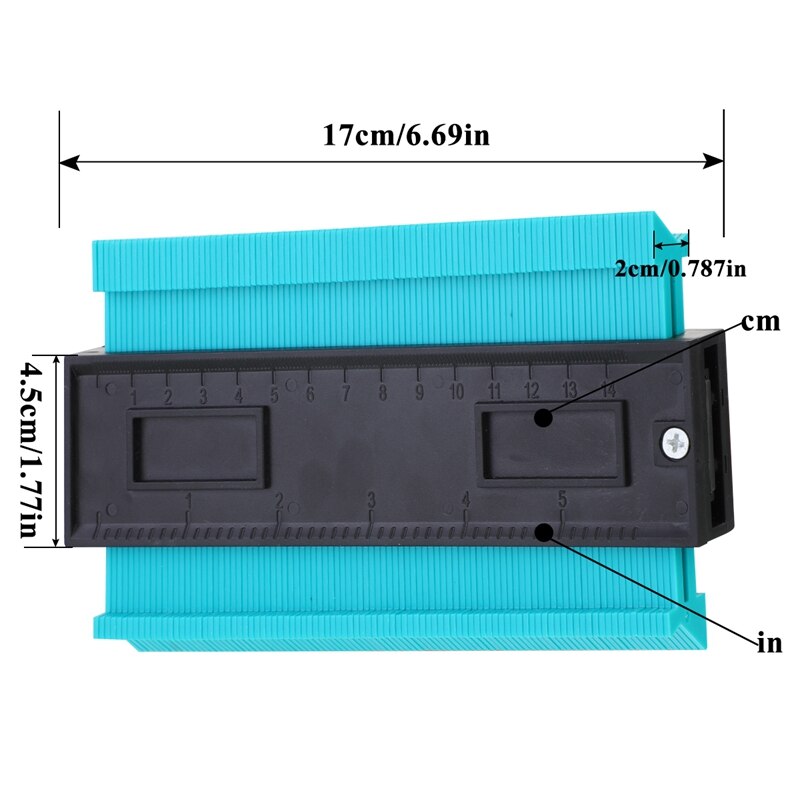 12/14/25/50cm Contour Jauge Contour Plastique Jauges Profil Copie Standard Bois Marquage Outil Carrelage Stratifié Carreaux: H