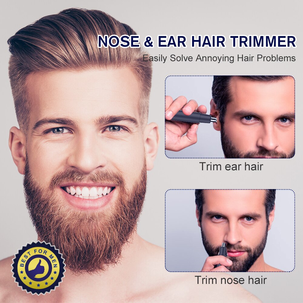 Xpreen Electric Ear Nose Hair Remover Shaver Rechargeable Hair Removal Eyebrow Trimer Safe Lasting Face Care Tool Hair Cutter