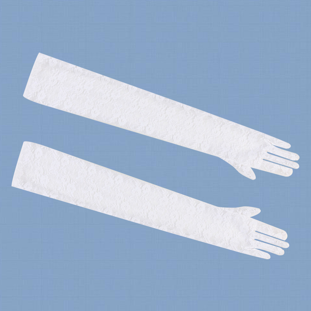 1 par blonde lange handsker arm kvinder piger anti-uv solbeskyttelse fuldfinger handsker udendørs kørehandsker fest bryllup handsker
