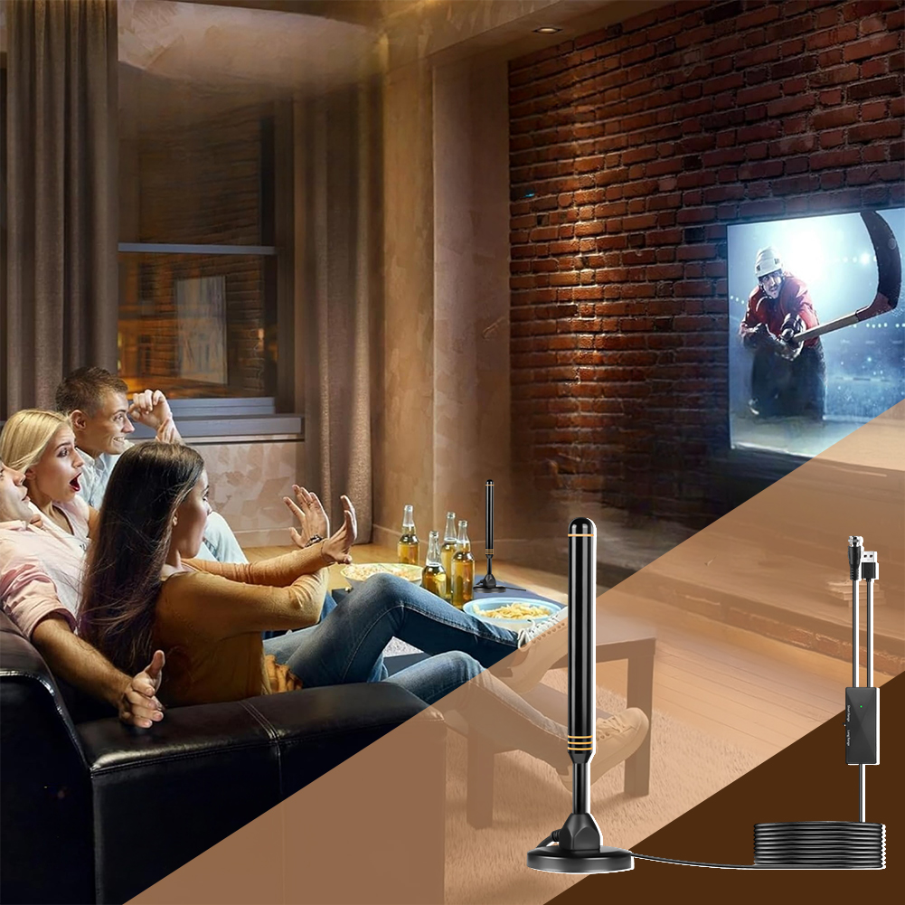 Digital TV Antenna with Amplified Signal Receiver 4K HD TV Antenna USB 5V Signal Booster Aerial for Miles Long Range