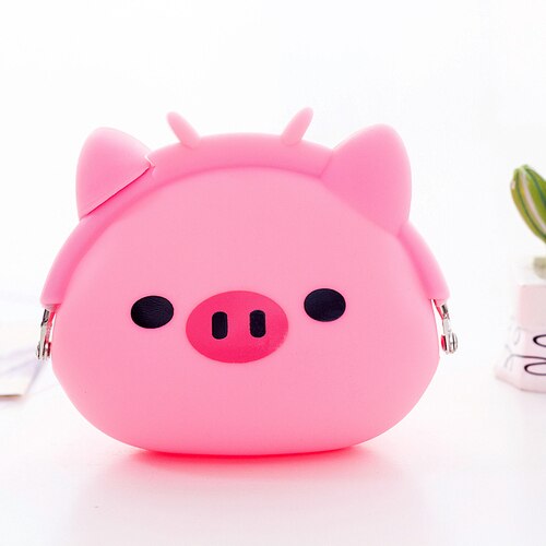 Silicone coin purse cartoon coin bag child wallet headset bag mini student small coin bag cute clutch bag: Black